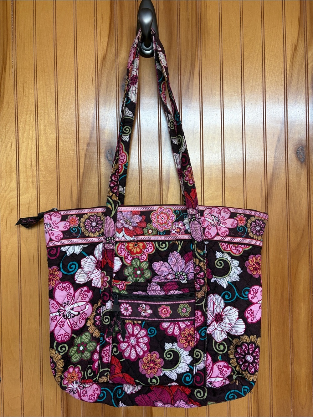 Vera Bradley Mod Floral Pink (Ret. ‘09)Tote Chocolate Pink Floral Artsy Granola